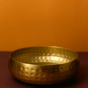 Handcrafted Hammered Brass Bowl – Decorative Metal Bowl for Candles & Home Decor