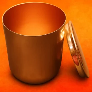 Copper Finish Metal Candle Jar with Lid – Premium Container for Candle Making