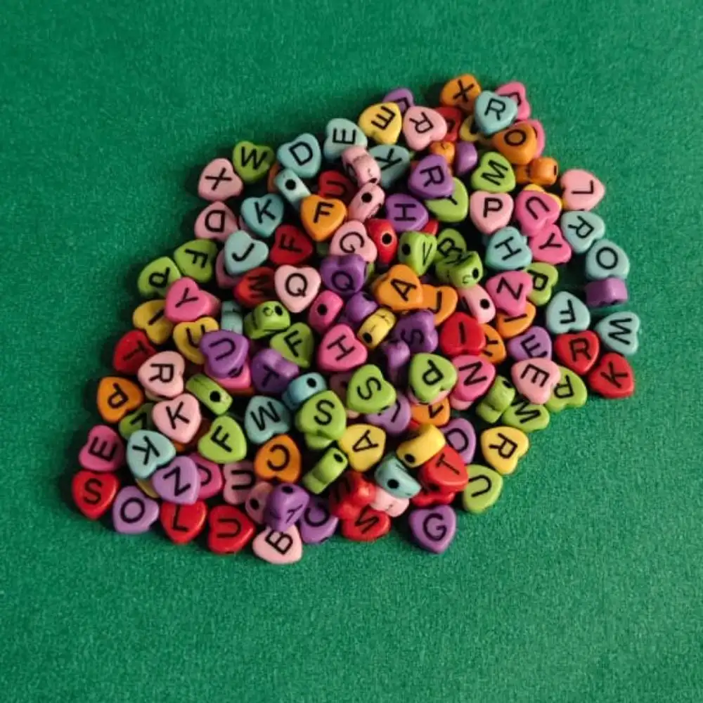 Alphabet Beaded Heart Shapes