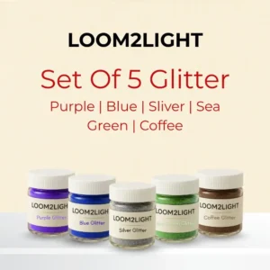 Elegant Glow Glitter Candle Dye Combo – Purple, Blue, Silver, Sea Green & Coffee
