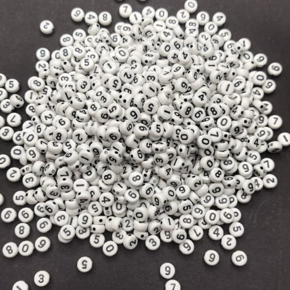 White Number Beads 550pcs