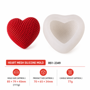 Medium grid heart silicone mold for resin candle soap making DIY craft mold
