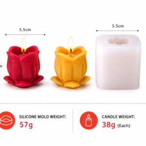 Tulip silicone mold 2 for resin candle soap making floral DIY craft mold